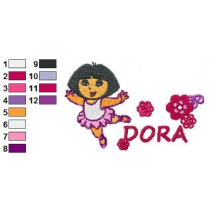 Dora Dancing Poster Embroidery Design